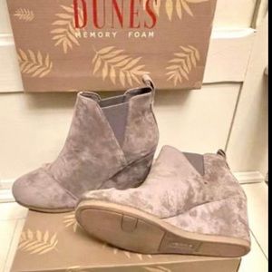 Dunes Brand, Taupe Suede, Wedged, Bootie,  New In Box